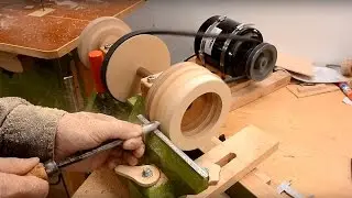 Wooden ball bearing on the lathe