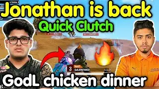 Jonathan is back quick clutch 🔥 Godlike chicken dinner and 21 kills domination 🇮🇳