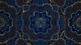 Mandala neon pattern 01 -FOOTAGE