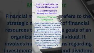Meaning of Financial Management