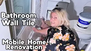 Wall Tile in Bathroom Singlewide Mobile Home Makeover