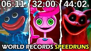 Poppy Playtime: Chapter 1, 2, 3 - The REAL World Records SPEEDRUNS (No Glitches)