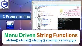 P19 | Menu Driven Program of String Functions | C Programming Language