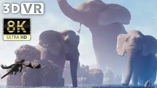 VR180 3D VIDEO | Dragon & Giant Elephant - 8K ULTRA HD 60FPS