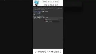 relational operator in c programming | 