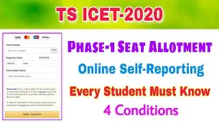 TS ICET-2020 Phase-1 Online Self Reporting||ts icet Seat allotment 2020||ts icet 2020