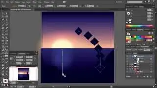 Create a Sunset Scene Using the Blend Tool in Illustrator