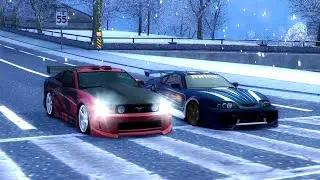 Rog's Ford Mustang GT vs Vic's Toyota Supra | Winter Rockport | Blacklist #13 (NFS MOST WANTED)