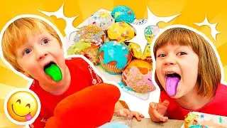 Простые рецепты для детей 🧁😜 Украшаем кексы цветной глазурью! Игры в готовку Капуки Дети