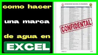 como HACER una MARCA DE AGUA en excel ( imagen como marca de agua 2020)🤔