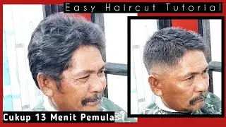 Cukup 13 Menit💈Teknik Potong Rambut Pria Model Mid Fade 3 Jari, @WARCUBontomanai8910