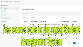 free source code in php mysql Student Management System/download