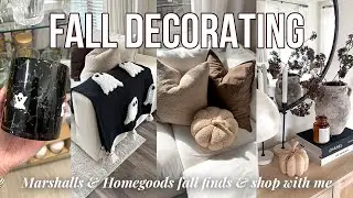 DECORATE FOR FALL WITH ME🍂 Marshalls & Homegoods fall/halloween finds (shop with me and haul)