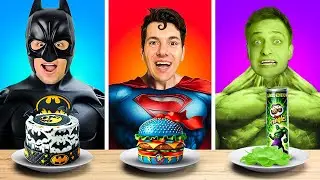 TESTUJEMY JEDZENIE DLA SUPERMANA VS BATMANA VS HULKA!