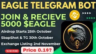 EagleCoin Telegram Bot|Join & Recieve 5000 $EAGLE|Reffer Friend & Earn 300 $EAGLE|Free & Easy Crypto