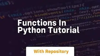 functions in python tutorial