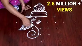 dot rangoli for ganesh festival ganesh rangoli with dots 7 to 1 vinayaka chavithi special muggulu