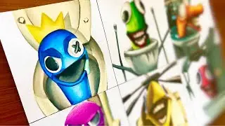 Drawing RAINBOW FRIENDS In SKIBIDI TOILET STYLES | Roblox