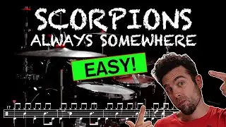 Scorpions - Always Somewhere - Drum cover (with scrolling drum score)