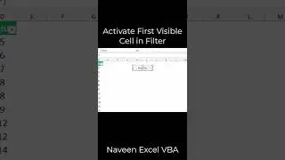 Select first visible cell directly beneath the header of a filtered column #VBA #shorts #viralshort