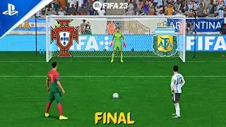 PORTUGAL VS ARGENTINA ! PENALTY SHOOTOUT ! FIFA WORLD CUP QATAR 2022 ! FIFA 23 RONALDO V MESSI ! 4K