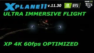 Ultra Immersive Night Flight X-Plane 11.30 4K 60fps Optimized