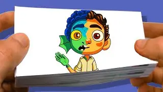 Luca transforms into a Sea Monster | Flipbook Animation