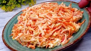 Мой салат ПО   БЫСТРОМУ, на каждый день! Вы полюбите его, он вкусный! Всего 4 ингредиента!