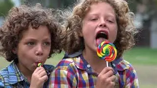 Brothers Boys Preteen Lollipops Teasing Park