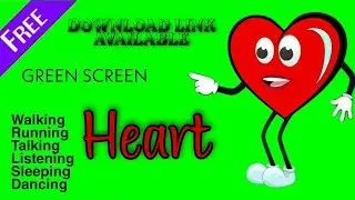 Heart | दिल | Green screen animation cartoon character | talk walk dance laugh cry sleep all poses