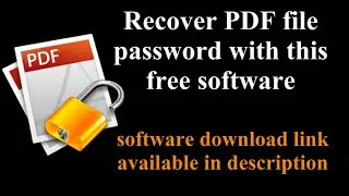 Recover pdf file password