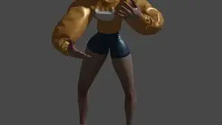 Female Muscle Growth Animation