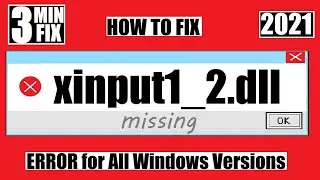 ✅ How to Fix the program cant start because xinput1_2.dll Missing ❌ Error 💻 Window 10 💻32/64Bit