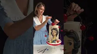Сказочный детский торт. Белоснежка. Роспись на мастике