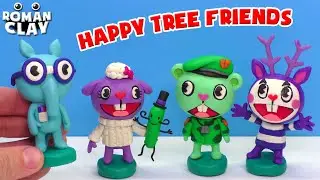 Happy Tree Friends 🌳 Flippy, Mime, Sniffles, Lammy & Mr Pickles with Clay | Roman Clay Tutorial