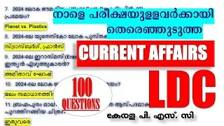 നാളെ പരീക്ഷയുള്ളവർക്കായി LDC Special 100 🎯CURRENT AFFAIRS QUESTIONS || Kerala PSC | LDC 2024 | LGS