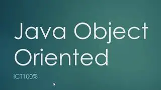 Java Object Oriented for beginners #1 Java Class