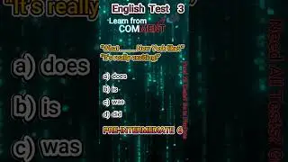 English Pre-Intermediate 6 Test 3      #EnlgishTests #EnglishGrammer