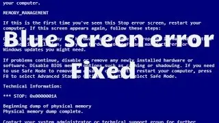 how to fix blue screen error/blue screen management error windows 7/8