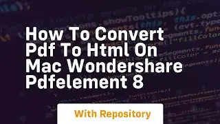 How to convert pdf to html on mac wondershare pdfelement 8