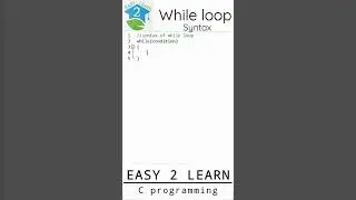 while loop♾️ syntax | c programming | 