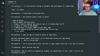 Trying to answer interview questions a subscriber was asked for junior full stack position