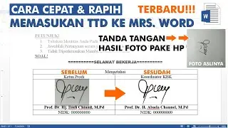 Cara memasukan ttd ke word | Cara Paling Simpel masukan tanda tangan di word Hasil Rapih