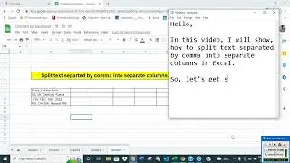 Split text separated by comma into separate columns in Google Sheets