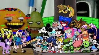 FNF Sliced  - But Everyone Sings It 🎤 (Different Characters Sing It)VS Corrupted Annoying Orange