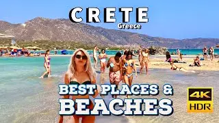 Crete, Greece 🇬🇷- Best Cities And Beaches - Walking Tour Across The Island 🏝 - 4K HDR - 6+ hours