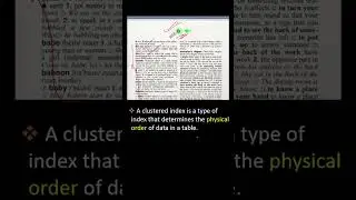 What is Clustered index? How to create clustered index ?