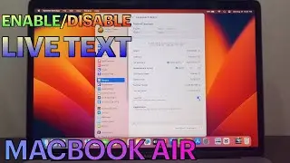 How to Enable or Disable Live Text on MACBOOK AIR