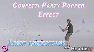 How to make confetti or party popper effect in Houdini | Learn quaternions in Houdini