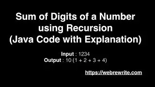 Find Sum of Digits of a Number using Recursion in Java